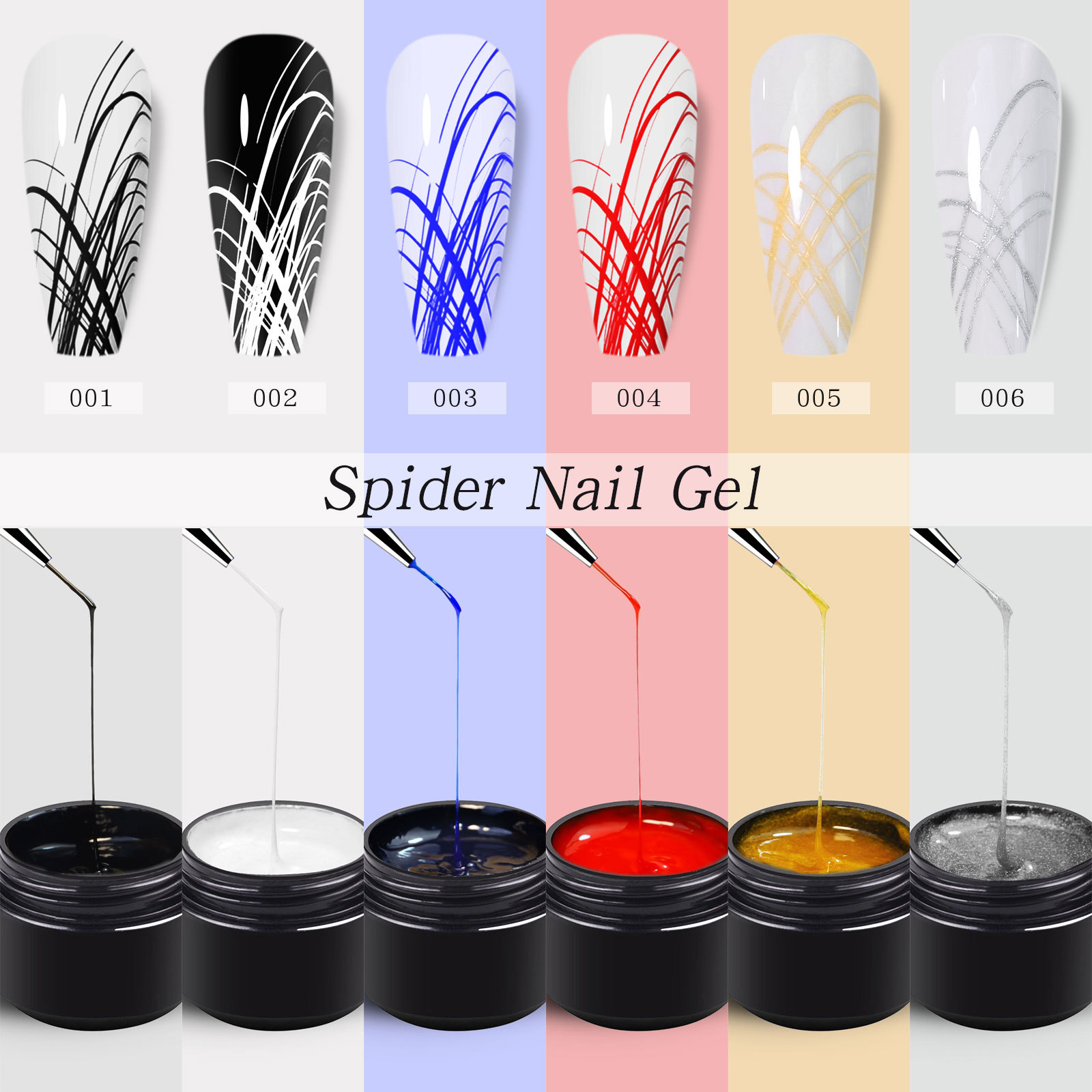 elastic wire drawing creative painted nail glue whloesale