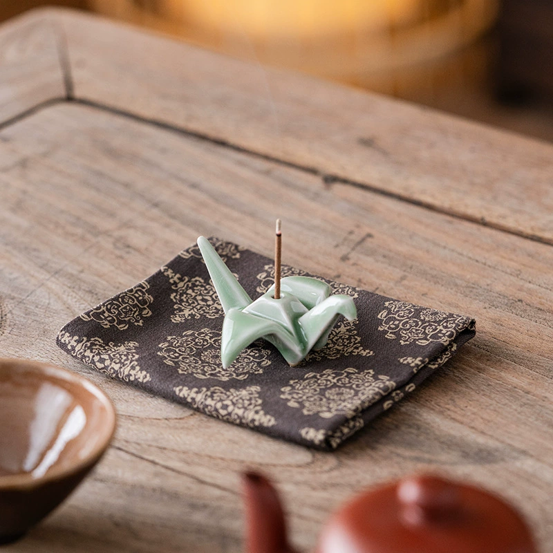 Внутренний Zen чайный столик керамика Yue кипяток сіметел celadon маленький букет журавля, чайная церемония, Zen украшения, керамическая подставка для благовоний