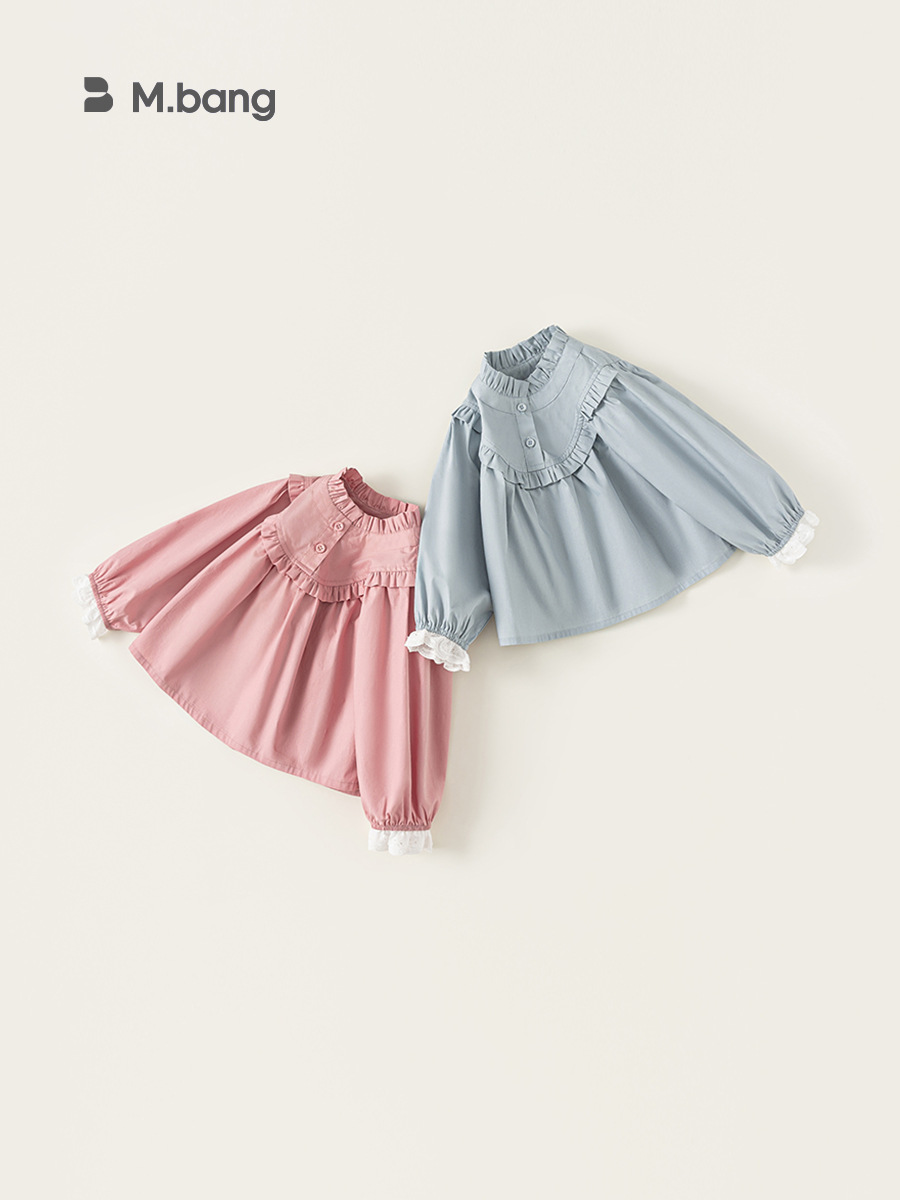 Youbao ropa para niños otoño nueva camisa para niñas camisa de manga larga para niños franceses camisa de manga larga para niñas top de manga larga para bebés