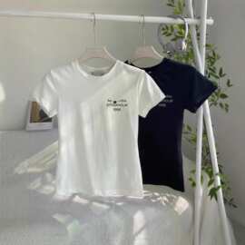【新品】Ac 男女同款 1996徽标印花短袖修身T恤上衣