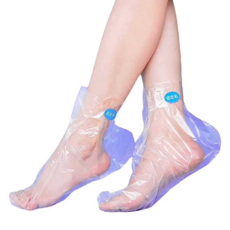 Cubierta de máscara de pie desechable hidratante anti-agrietamiento cubierta de protección de pie plástico máscara de mano transparente baño de pies prueba de zapato cubierta impermeable pedicura cubierta de pie