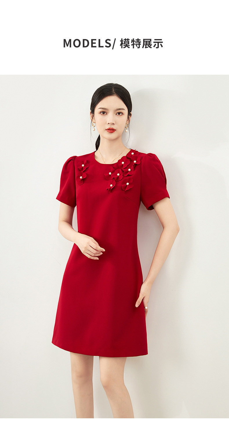 Váy maxi nữ thắt eo đính đá hoa nổi 3D phong cách quý cô sang trọng — Màu đen chi tiết 10