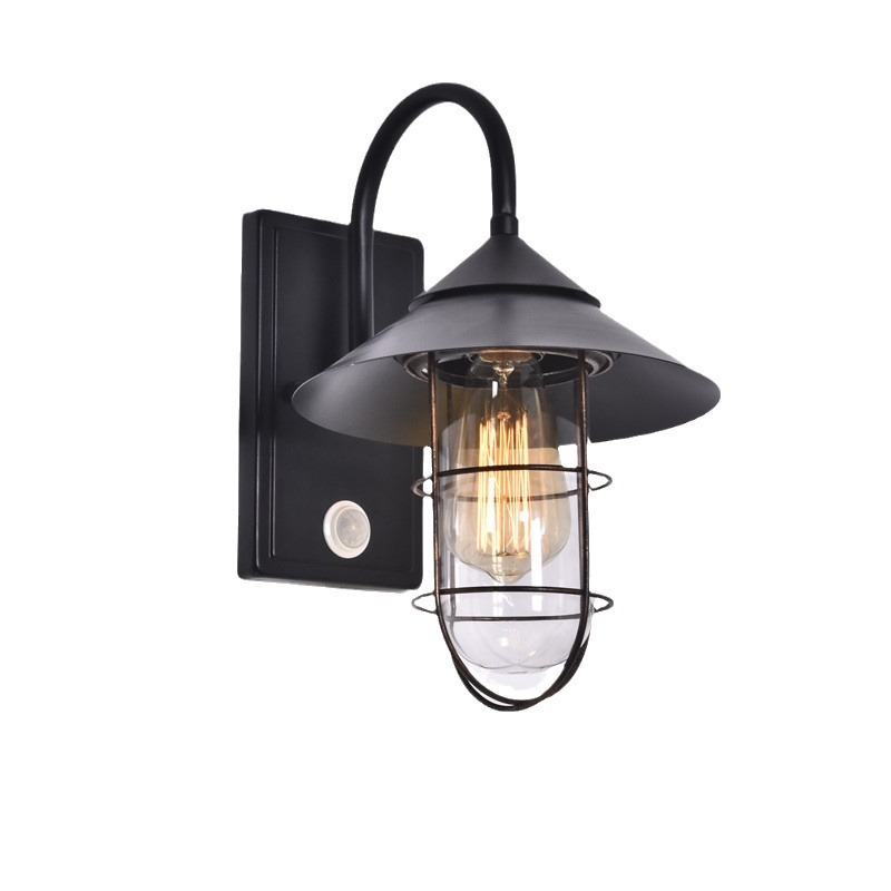 Lámpara de pared de inducción de cuerpo humano americano retro balcón pasillo al aire libre lámpara de pared lámpara de inducción iluminación al aire libre lámparas de interior