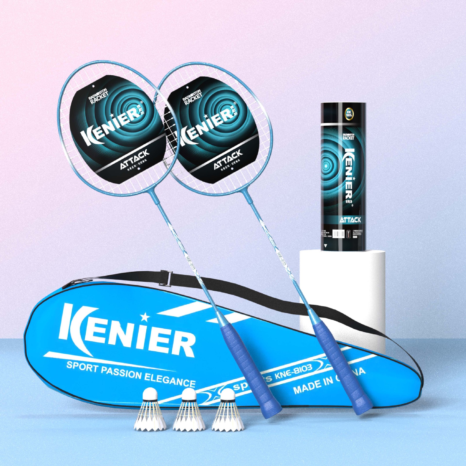 Knier Badminton Racket Factory Wholesale Beginner Ultra Light Adult Children Badminton Racket Set Dropshipping