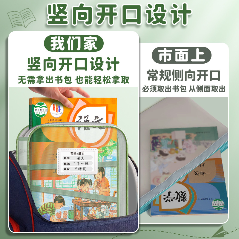Bolsa de archivo de tema abierta en forma de L bolsa de almacenamiento de gran capacidad para estudiantes de secundaria secundaria portátil papel de prueba de almacenamiento artefacto mágico