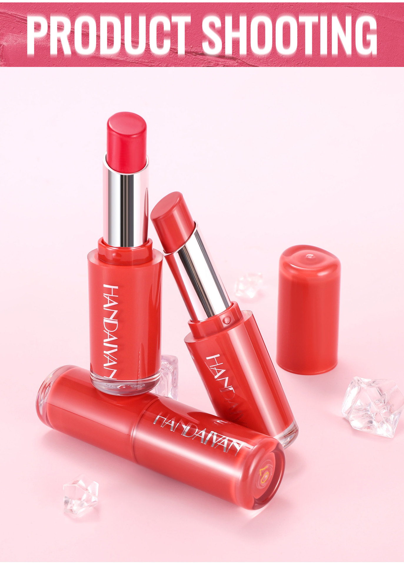 Cross-border waterproof and moisturizing Lipstick HANDAIYAN velvet lipstick enhances complexion. 8-color natural moisturizing lipstick in stock undefined