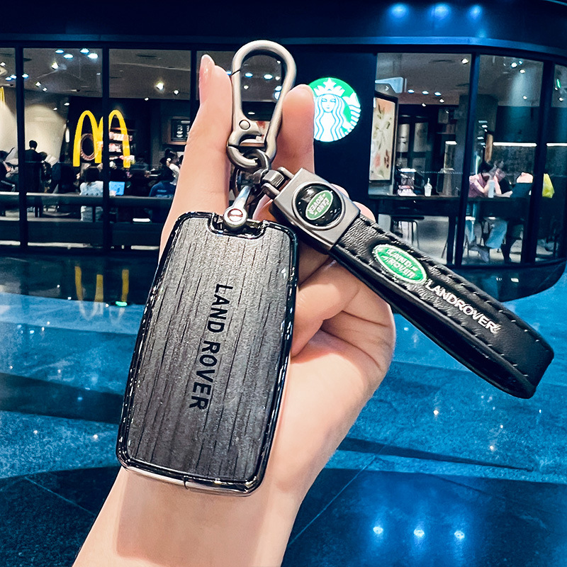 Range Rover Key Cover — 无 Car key bag - smart-a-style-space-gray-land-rover-logo-braided-rope-buckle
