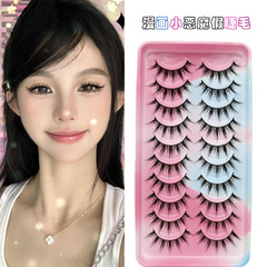 黛萌菲009漫畫小惡魔假睫毛10對裝彩托卷翹芭比泰式濃密跨境貨源