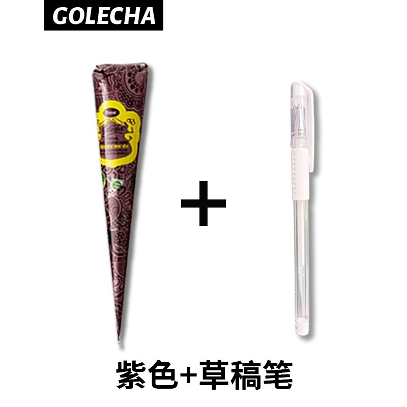 GOLECHA ヘナタトゥー手描きペースト半永久インド植物防水長持ちヘナボディペイントタトゥー|undefined