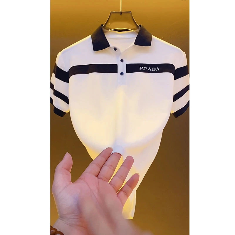 ポロシャツメンズ夏半袖 Tシャツラペル若者ライトビジネスカジュアル弾性トレンド韓国トップス紳士服|undefined