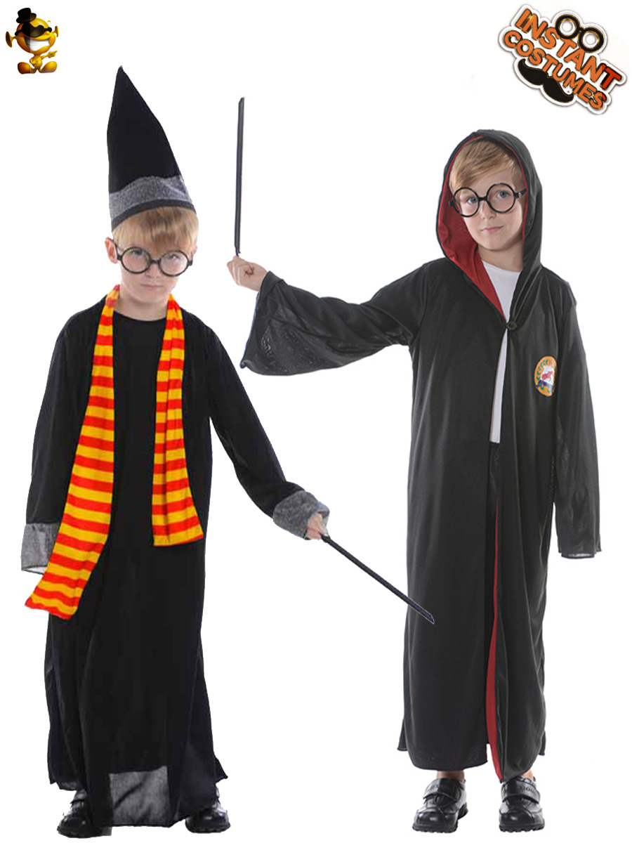 Halloween niños película y televisión clásico mago cos traje niño asistente rendimiento traje