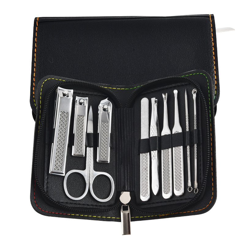Black exterior and silver interior 10-piece set