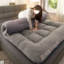 加厚保暖羊羔绒床垫子双人榻榻米床褥学生宿舍垫被防滑可折叠垫子