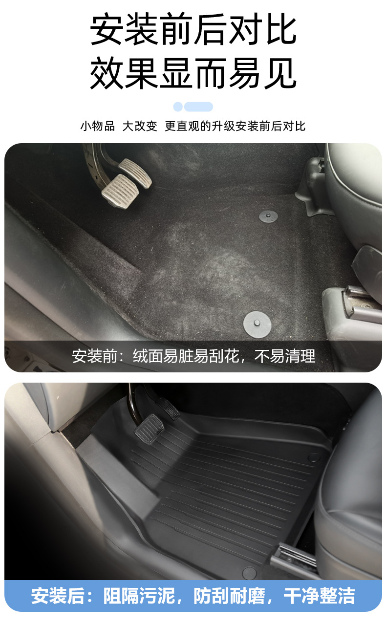 Suitable for Tesla Model Y Floor Mats, Injection-Molded Tpe Trunk Mat, Custom Wholesale, Full Car Mats, Comfortable and Environmentally Friendly