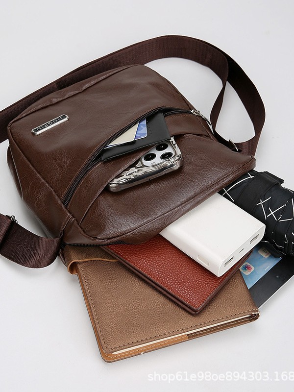 Bolso de hombre nuevo gran capacidad de hombro mochila casual multicapa mochila de hombre de negocios stand cartera de negocios