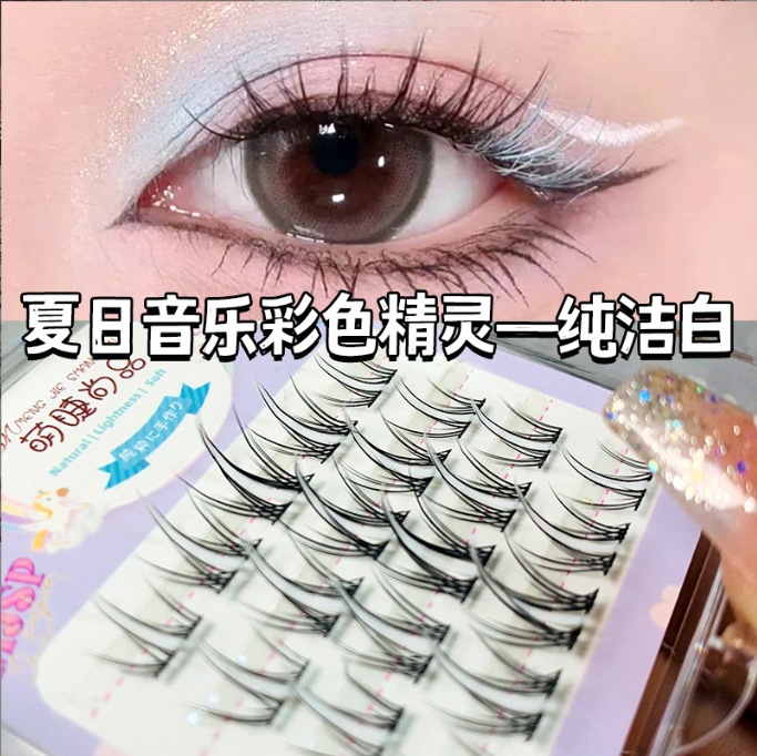 Lindo pestañas moda colorido fantasía color pestañas falsas estilo de chica caliente pestañas auto-Pestaña de moda tridimensional