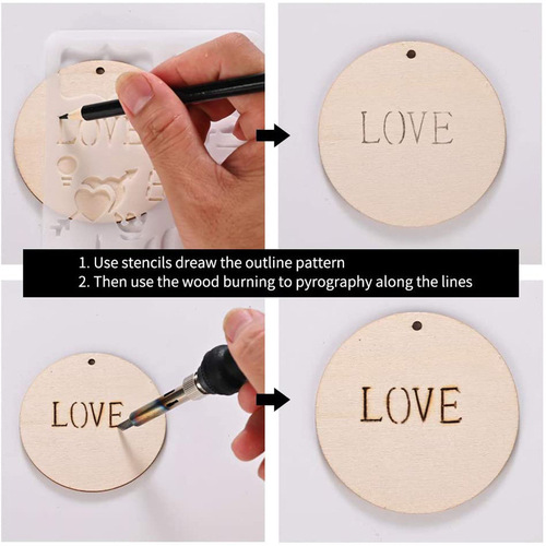 120-piece pyrography and engraving tool kit 60W adjustable constant temperature electric soldering iron with color pen number and letter printing template