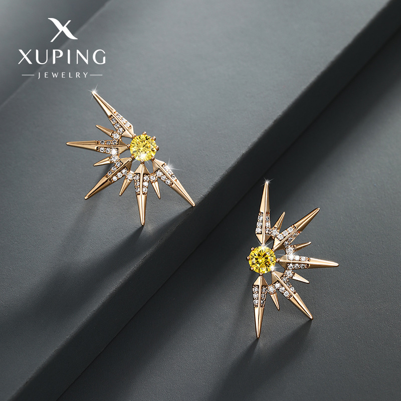 Joyería de Xupar con incrustaciones de circonio pendientes de las mujeres de alto grado simple luz de lujo temperamento pendientes de moda personalizada nicho pendientes mujeres