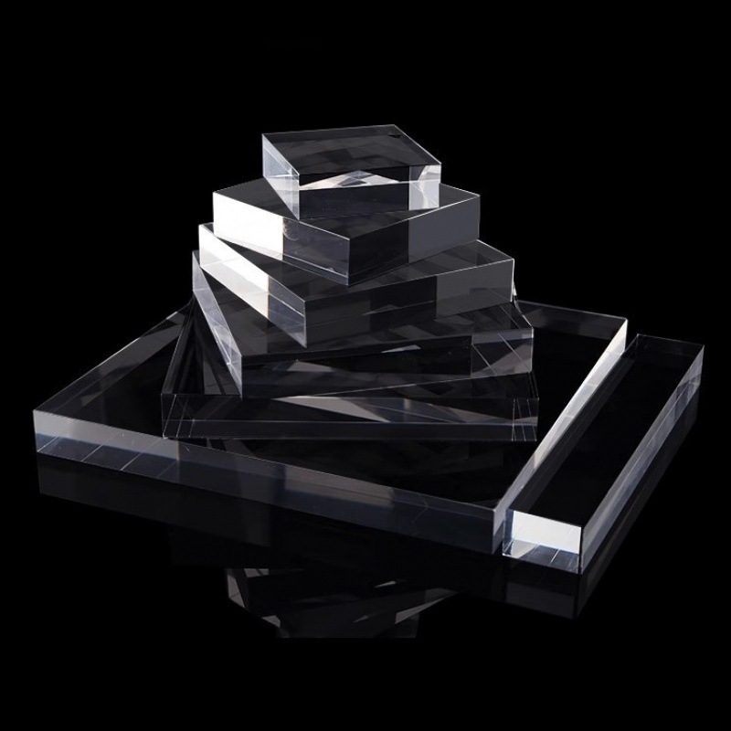 高透明亚克力方块方柱水晶底座有机玻璃饰品模型展示支架任意