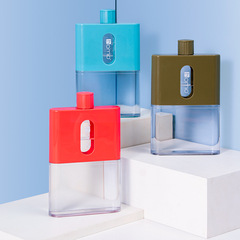 A5 Flat Water Cup Outdoor Sports Cup Korean Style Creative Plastic Portable Cup Transparent Water Cup Cross-border Water Bottle Wholesale