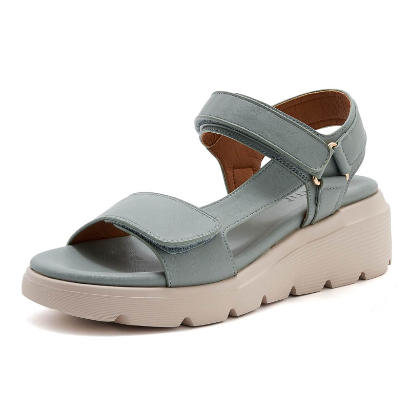 950-4 Verano 2025 Amazon nuevo velcro de metal sandalias de mujer tacones casuales zapatillas de tamaño ligero