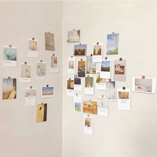 Korean style art simple small fresh card ins style postcard wall decoration photo background wall set of 30 pieces