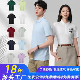 现货新款Polo衫男款夏季透气翻领短袖Polo衫刺绣团体服Polo衫定制