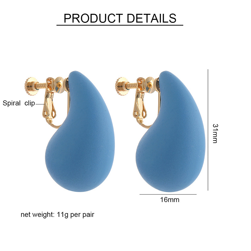 14g Weight 1 Pair Simple Style Water Droplets Stoving Varnish Arylic Ear Cuffs