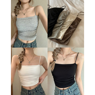 [Bringing Chest Pad Too Convenient] Small Vest Women's Summer New Inner Base Strapless Top ZG009