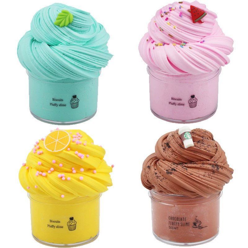  AMZ four -color cotton mud set color box Slim butter mud butter slime kit toys