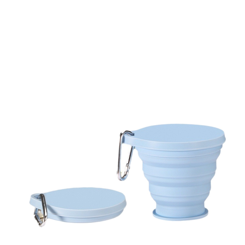 Taza de agua plegable de viaje Taza de agua plegable telescópica de silicona de grado alimenticio Taza portátil de viaje al aire libre para acampar