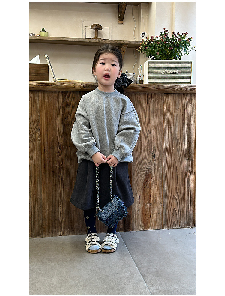 Denim Material Kid'S Small Denim Solid Color Classic Style Streetwear Square Flip Cover Crossbody Bag