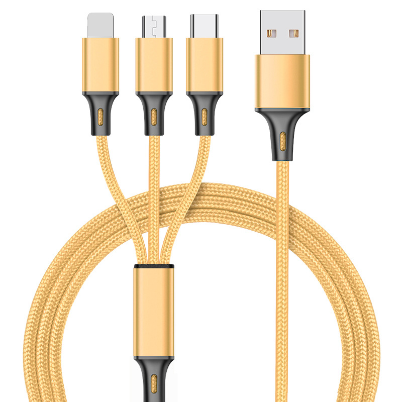 Uno a tres cable de datos tres en uno cable de carga para Apple Android tipo-C regalo logotipo fábrica al por mayor