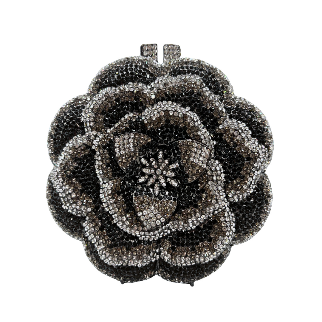 Clutch cross-border rosa bolsas de diamante metal hueco bolsas de cena de cristal bolsas de mano de mujer