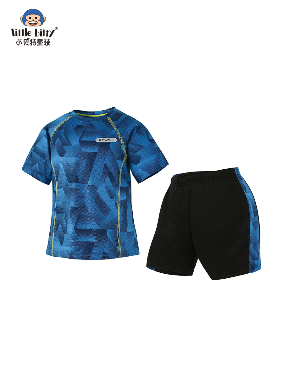 2025 Summer New Children's Short-sleeved Shorts suit Boys Fashion Quick-drying Clothes Two-piece Children's Sportswear