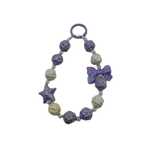 New bird's nest beaded keychain pendant five-pointed star decoration mobile phone case lanyard bag pendant women's wholesale