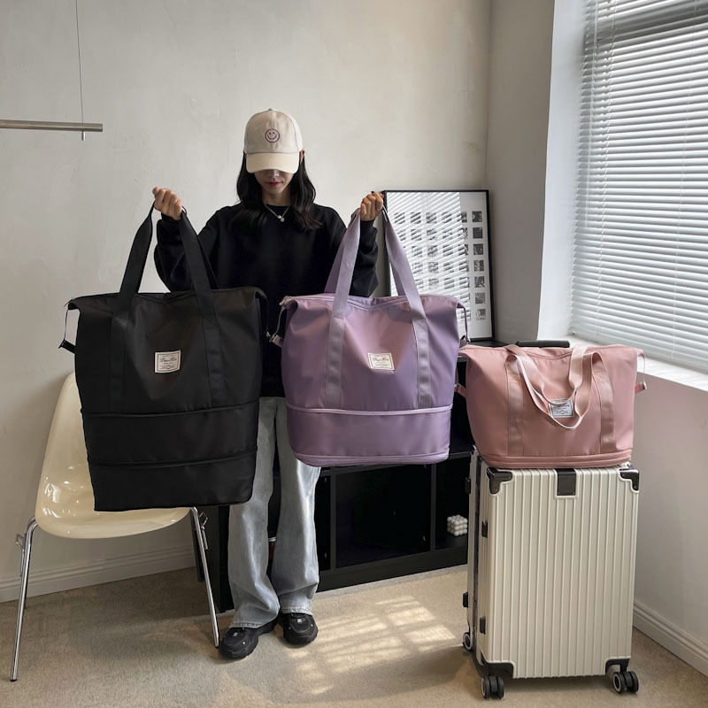 クロスボーダースーツケース、二層拡張、大容量トラベルバッグ、乾湿分離、軽量マタニティバッグ、印刷可能なロゴ