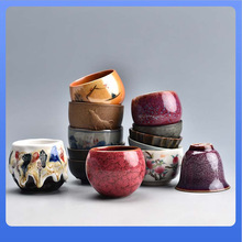 DX7L茶杯陶瓷功夫茶具品茗杯青花主人杯单杯手绘白瓷紫砂