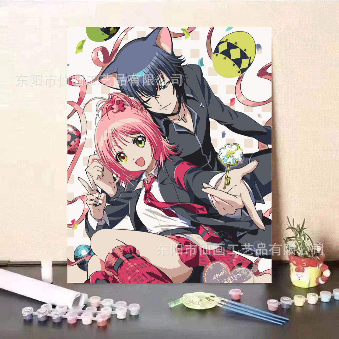 Guardia dulce serie de animación de pintura al óleo digital DIY moderna minimalista para niños fábricas de pintura al óleo de relleno al por mayor