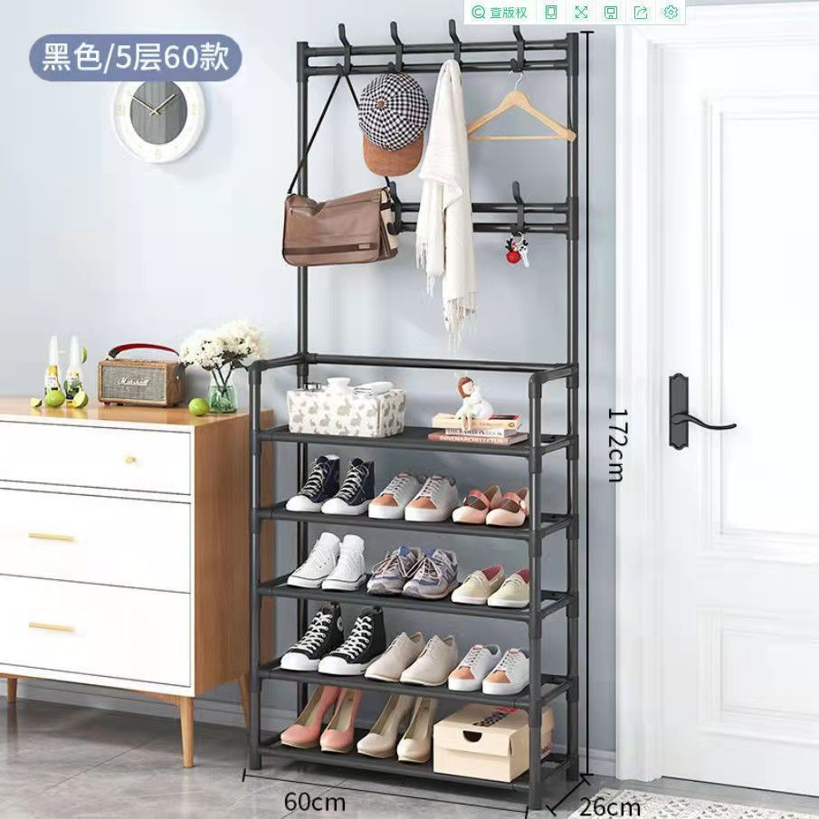 TEMU explosión en el punto de venta colgante de ropa dormitorio piso multifuncional percha de ropa puerta de ensamblaje casero percha de zapatos image 8