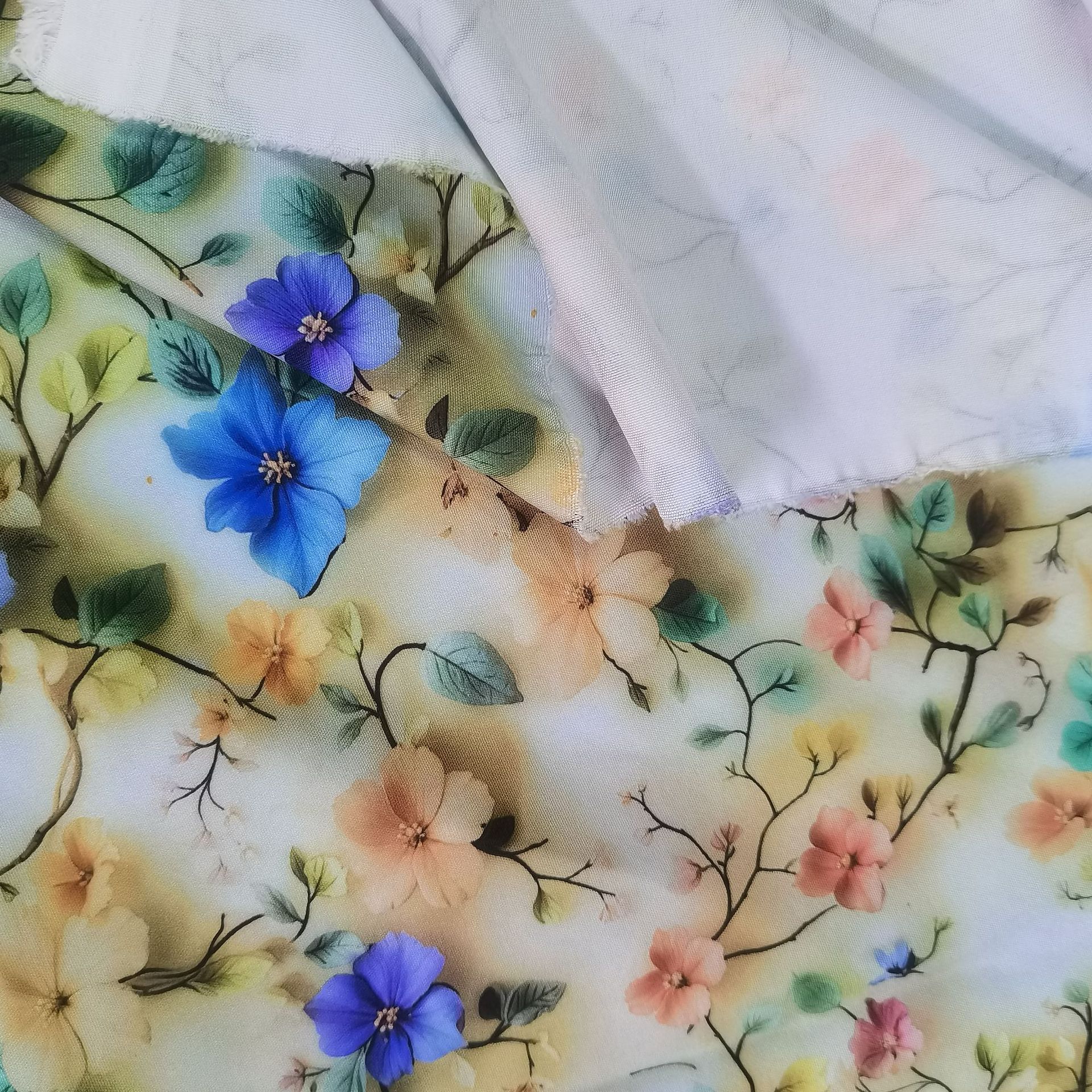 100D四面弹3D印花布料