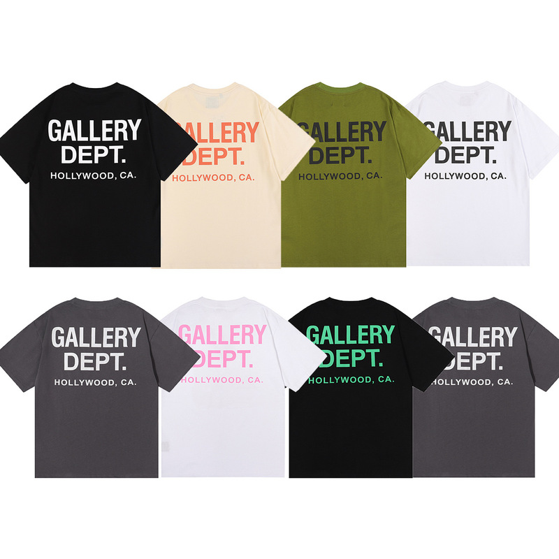 American Style Fashion Brand Gallery DEPT Hollywood Limited Letter Cotton Short-sleeved T-shirt High Street Loose for Men and Women