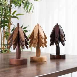 创意木质实木杯垫生日礼物送人茶道杯托茶垫木制茶托日式隔热垫