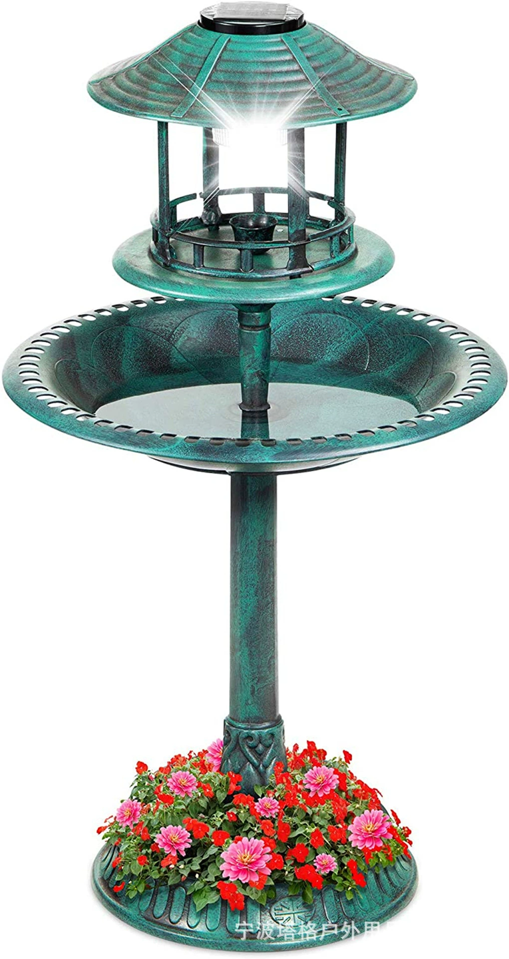 Новый популярный открытый сад Bird Bird Bird Bird Pool Солнечная лампа Цветочные украшения