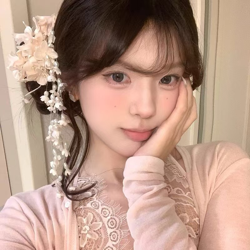 スーパーフェアリーパープルスズランの花タッセルヘアピン女性の頭飾り新中国風の古代スタイルのレトロなヘアピンサイドクリップヘアアクセサリー|undefined