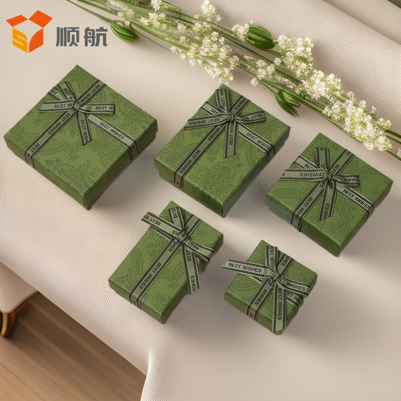 In-Stock Jewelry Boxes, Gucci Green Earrings Jewelry Boxes, Wholesale Ring and Necklace Boxes, Lid-And-Base Jewelry Packaging Boxes, Gift Boxes