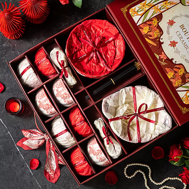 高颜值礼品陶瓷餐具批发套碗礼盒装会销开业乔迁婚庆礼品碗盘套装