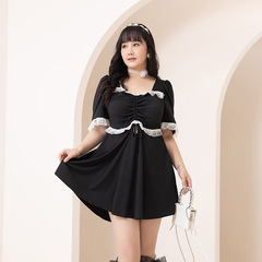 One-piece swimsuit for women, fresh and cute style, plus size swimsuit for fat girls, large size, loose and fat, covering the flesh, slimming swimsuit