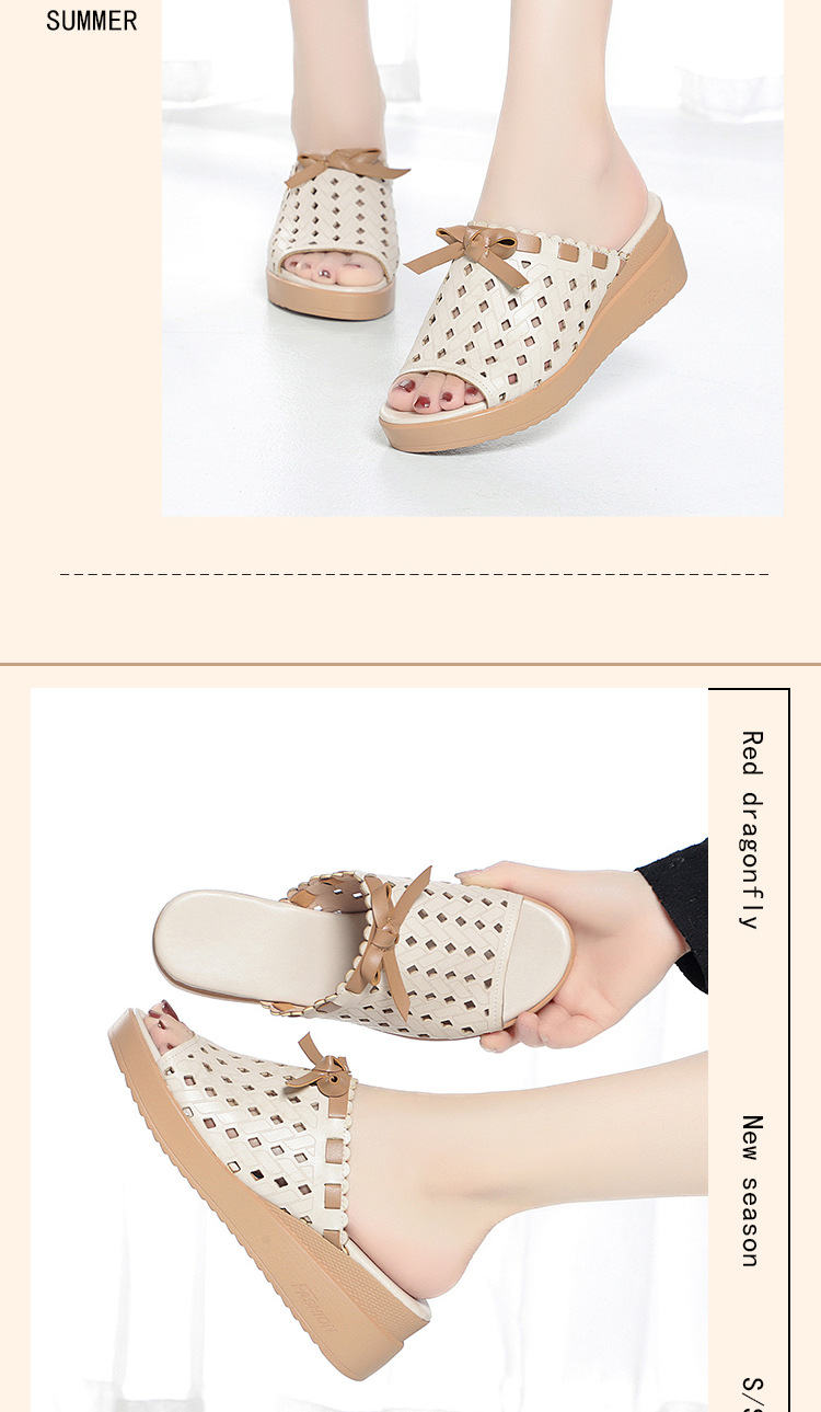Dép sandal nữ quai chữ V đế dày da thật phong cách dân tộc — đen chi tiết 8