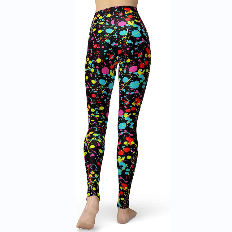 Abbigliamento da donna multicolore stampato slim fit fianchi sollevamento snellente grandi dimensioni corsa yoga fitness leggings_voghion.com